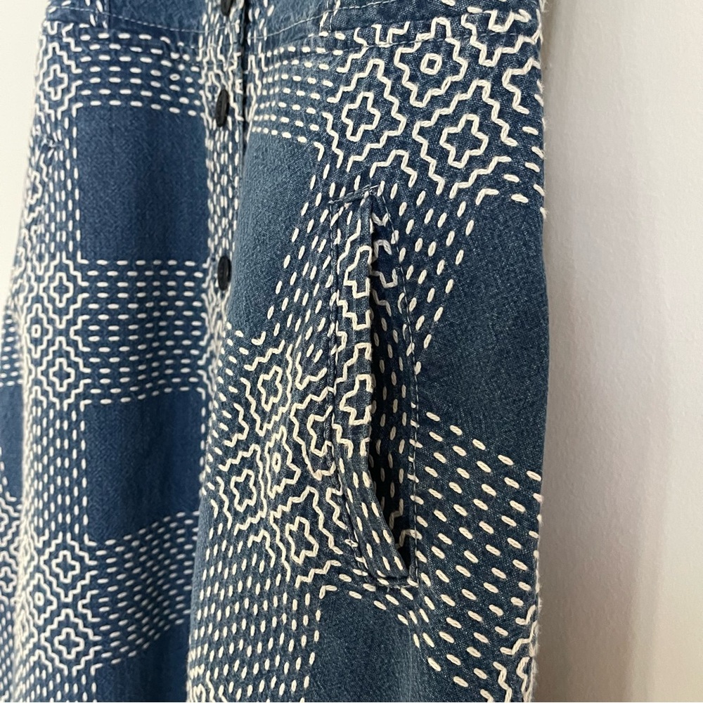 Madewell Elegant Navy Patterned Backless Dress - image 7